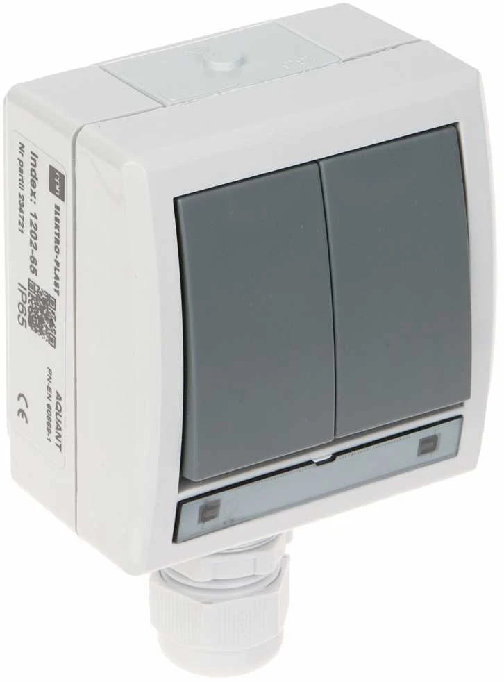 Jungiklis ELEKTRO-PLAST AQUANT, 2 klav., IP65