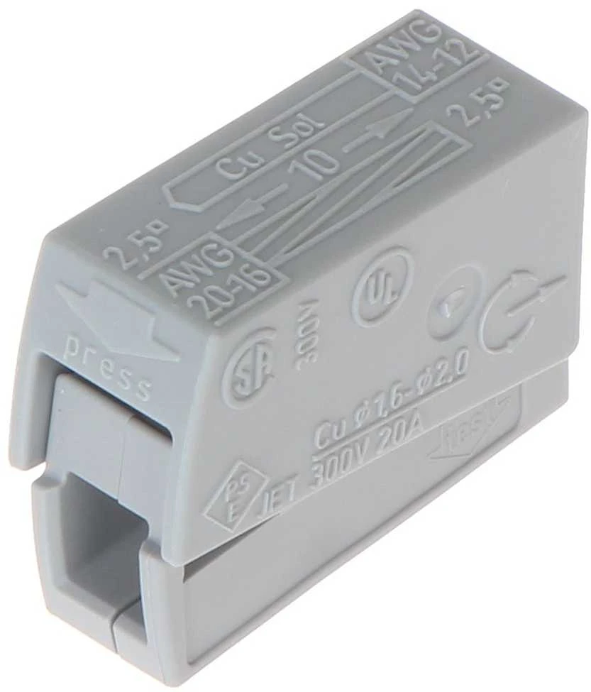 Jungtis šviestuvams 1x1.0-2.5mm² WAGO