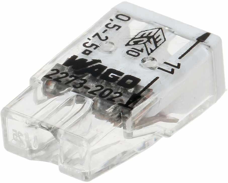 Jungtis 2x0.5-2.5mm balta WAGO