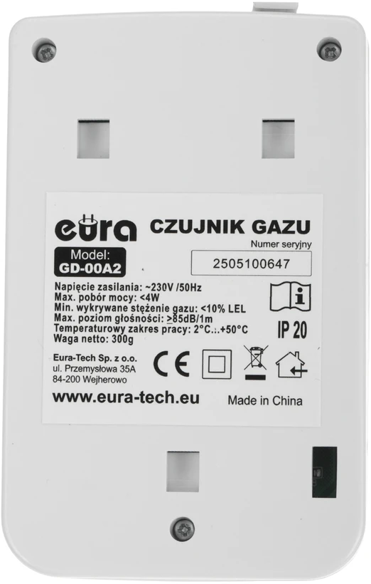 Eura GAMTINIŲ DUJŲ (METANO) IR SND (PROPANO-BUTANO) JUTIKLIS GD-00A2