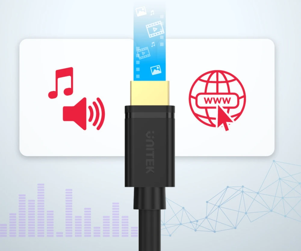 UNITEK Y-C166K ilginimo kabelis HDMI v.2.0 M/F3m