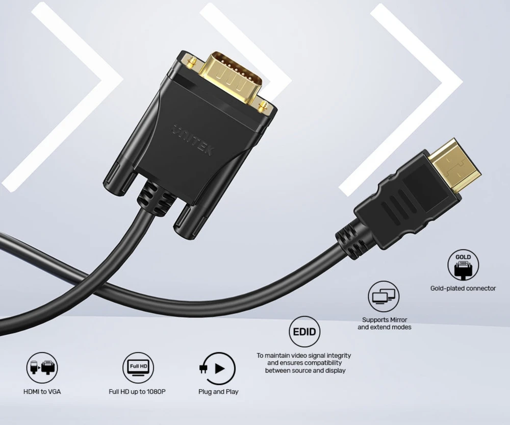 HDMI / VGA ADAPTERIS UNITEK V1185A01, 2 m 1080p