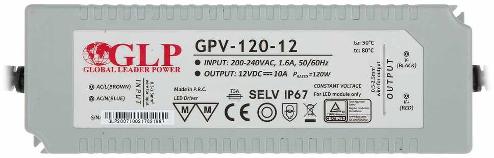 TST 120W LED Maitinimo šaltinis GPV 12V IP67