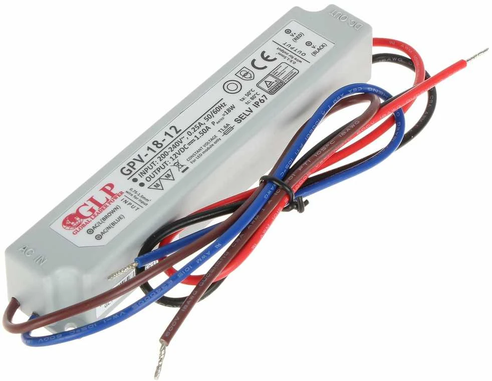 Maitinimo šaltinis GLP GPV-18-12 12V 1.5A 18W