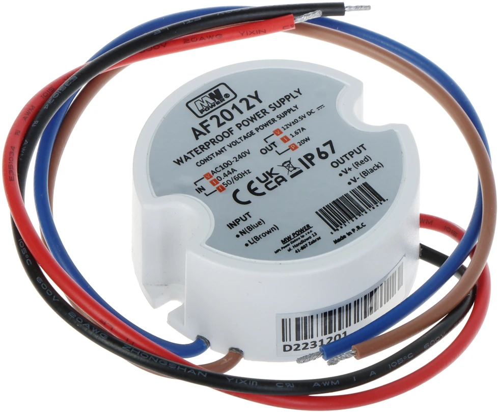Mpl Power MW Power maitinimo šaltinis 12V 20W IP67 (AF2012Y)