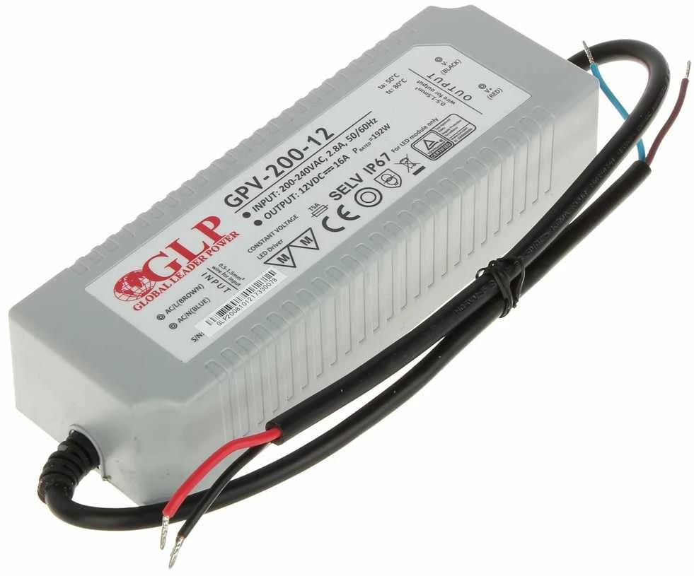 GLP 200W LED Maitinimo šaltinis GPV 12V IP67