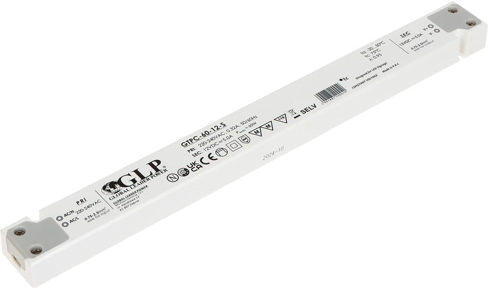GLP 60W LED maitinimo šaltinis GTPC SLIM, 12V, IP20