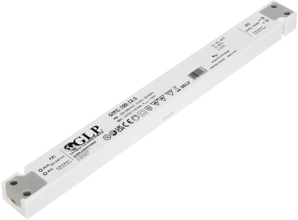 GLP 100W LED maitinimo šaltinis GTPC SLIM, 12V, IP20