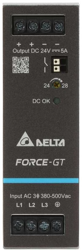 IMPULSINIS MAITINTUVAS DRF-24V120W3GBA FORCE-GT (3 FAZĖS) Delta Electronics