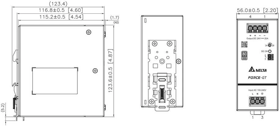 IMPULSINIS MAITINTUVAS DRF-24V480W1GBA FORCE-GT (1 FAZĖ) Delta Electronics