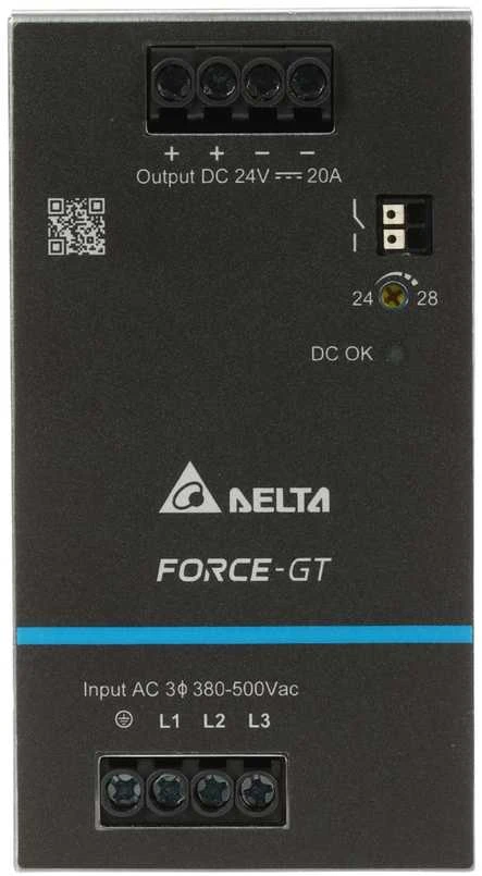 IMPULSINIS MAITINTUVAS DRF-24V480W3GBA FORCE-GT (3 FAZĖS) Delta Electronics