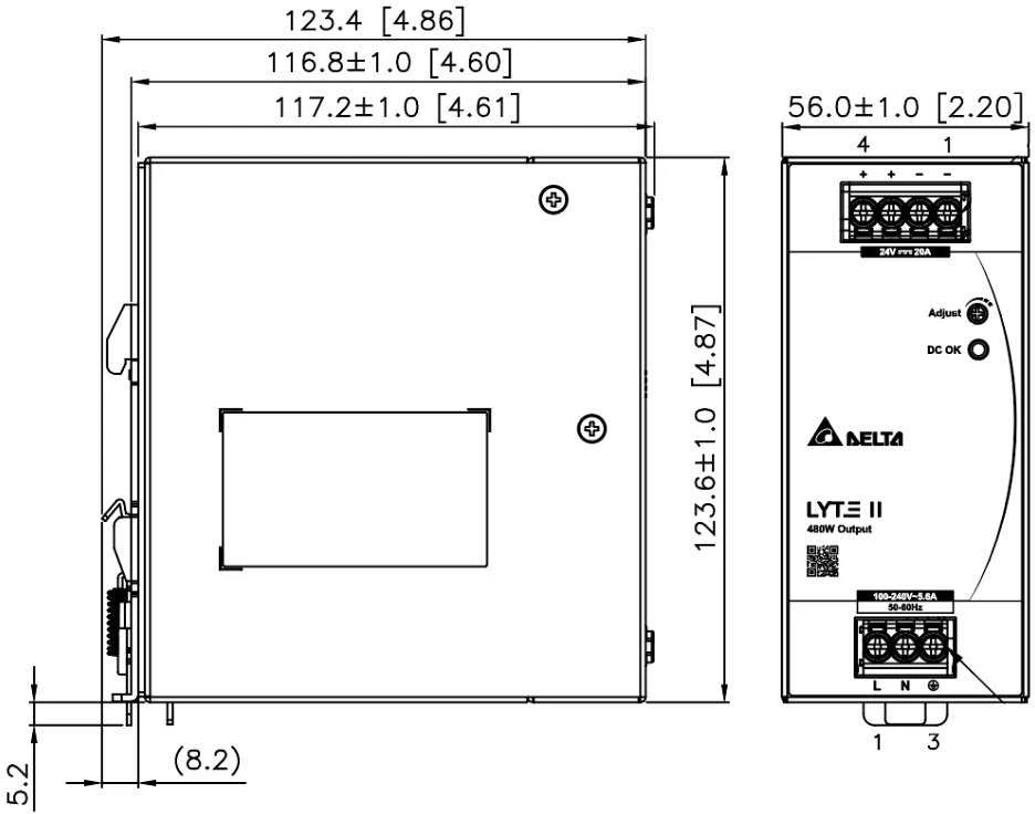 Delta IMPULSINIS MAITINTUVAS DRL-24V480W-1EN
