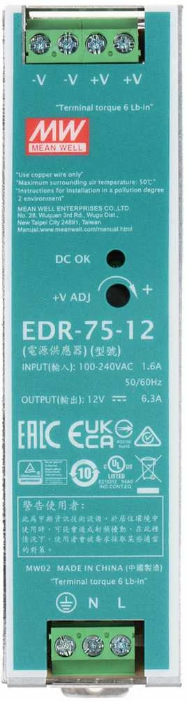 IMPULSINIS MAITINTUVAS EDR-75-12 MEAN WELL