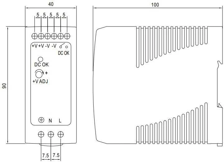 IMPULSINIS MAITINTUVAS MDR-40-48 MEAN WELL