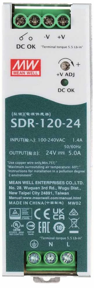 IMPULSINIS MAITINTUVAS SDR-120-24 MEAN WELL
