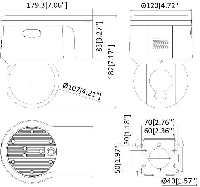 „Hikvision“ mini spartusis kupolas DS-2DE3A400BW-DE(F1)(T5)