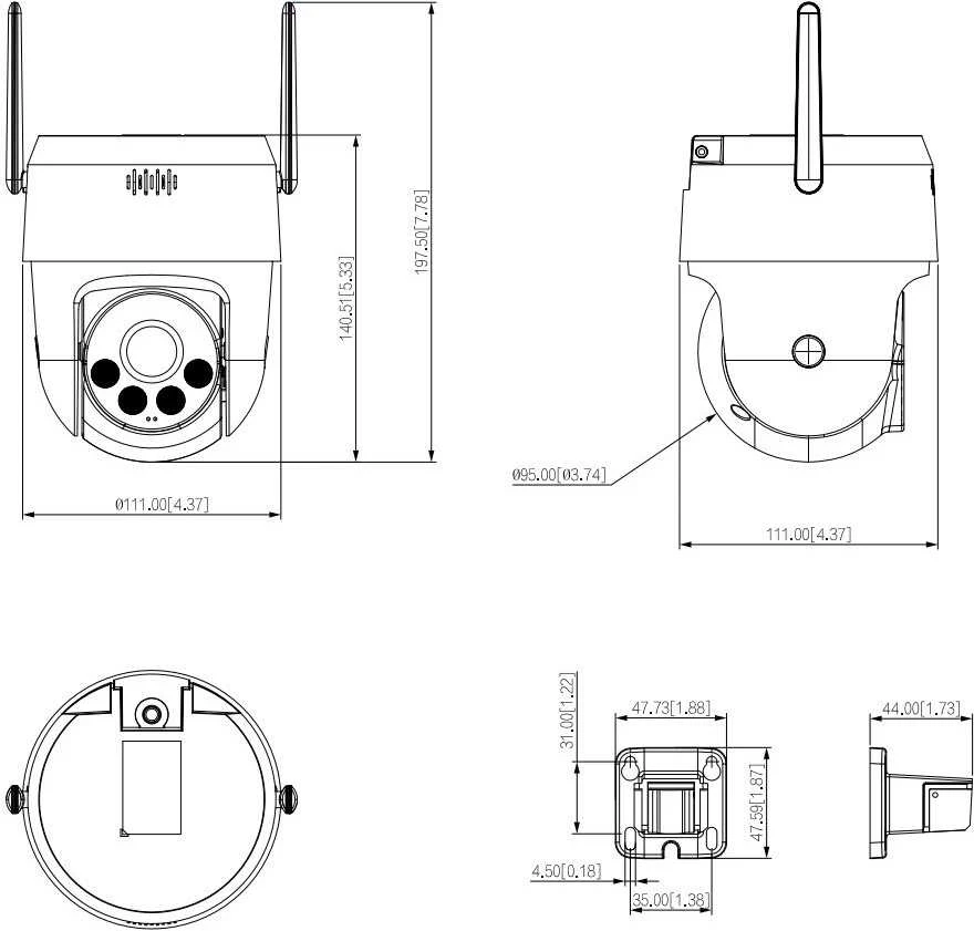 IP GREITASUKĖ LAUKO KAMERA P5AE-PV Picco A2 Wi-Fi - 5 Mpx 4 mm DAHUA