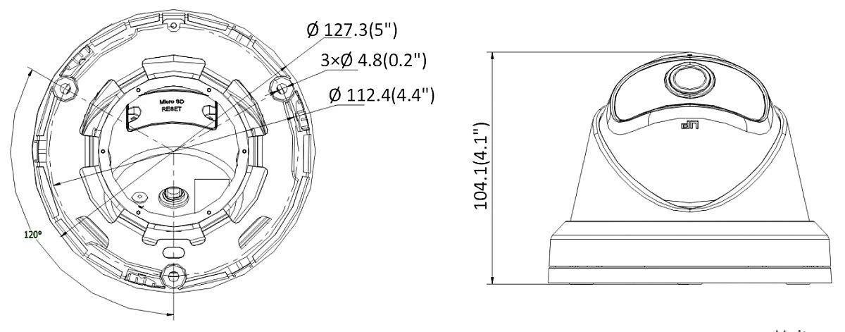 Hikvision IP kamera DS-2CD2345G0P-I F1.68 Dome, 4 MP, 1.68mm/F2.0, Maitinimas per Ethernet (PoE), H.264+, H.265+, Micro SD, maks. 256 GB