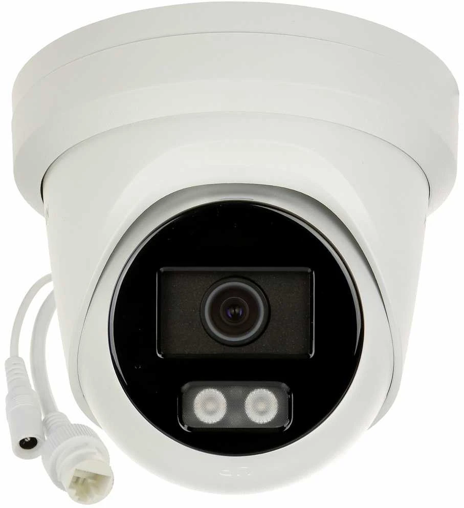 Hikvision kupolas DS-2CD2347G2H-LIUeF F4 (balta, 4 MP, 30 m. IR; 30 m. LED, hibridinė šviesa)