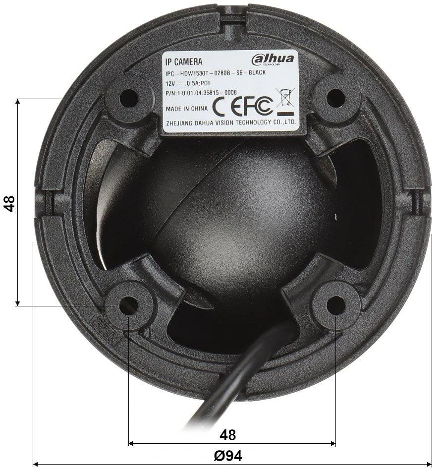 IP KAMERA IPC-HDW1530T-0280B-S6-Juodas - 5 Mpx 2.8 mm DAHUA
