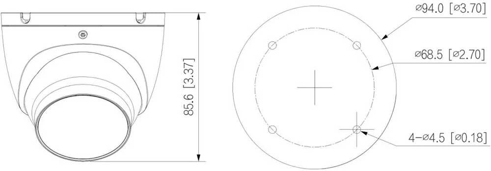 Dahua Kamera IP Camera DAHUA IPC-HDW1639T-A-IL-0280B-S6 Baltas