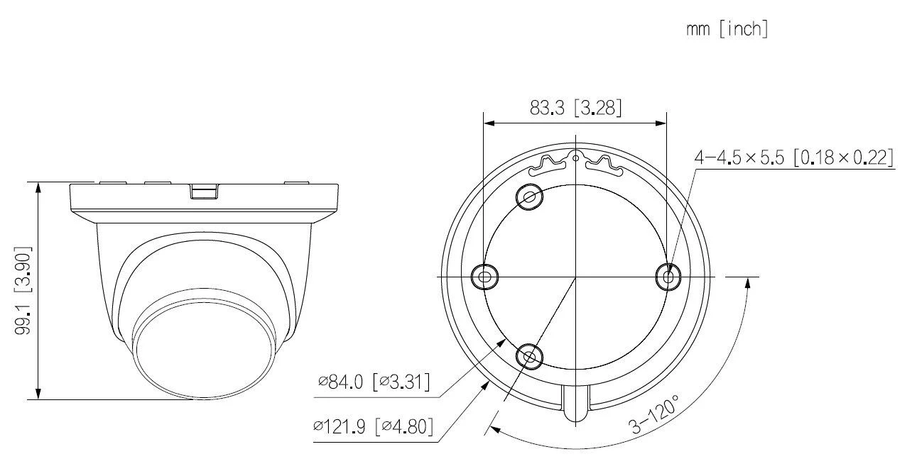 IP KAMERA IPC-HDW5541TM-ASE-0280B-S3-Juodas WizMind - 5 Mpx 2.8 mm DAHUA