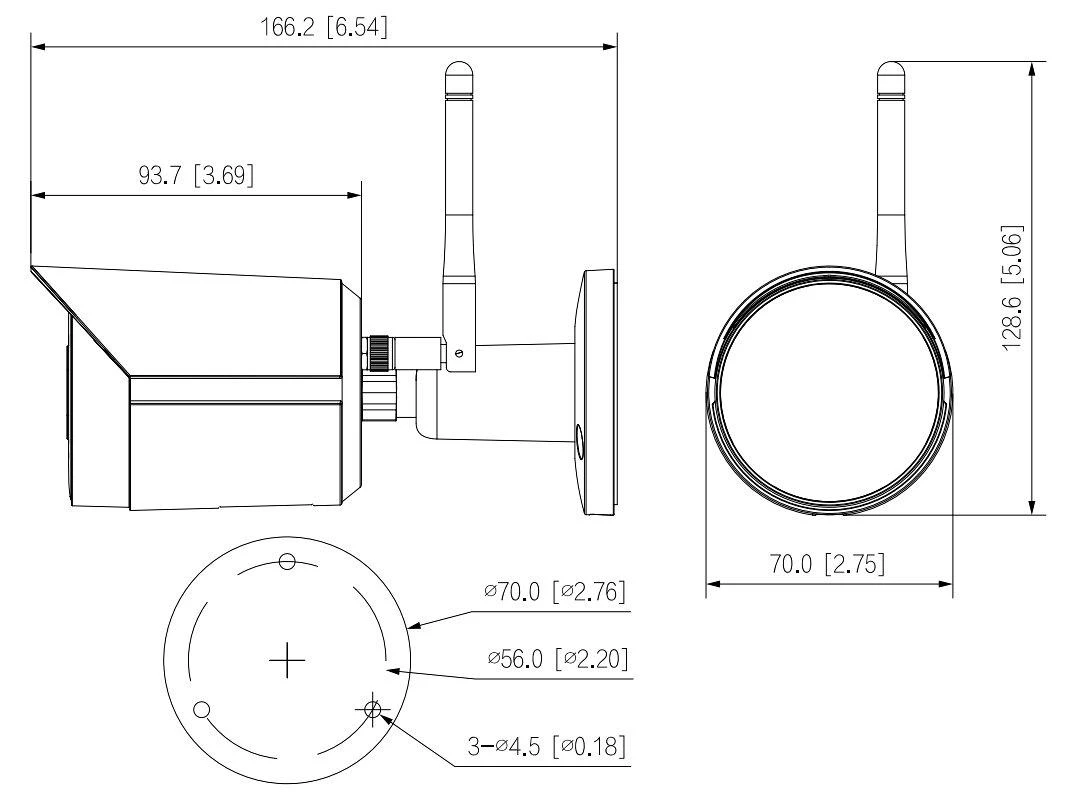 IP KAMERA IPC-HFW1230DS-SAW-0280B Wi-Fi - 1080p 2.8 mm DAHUA