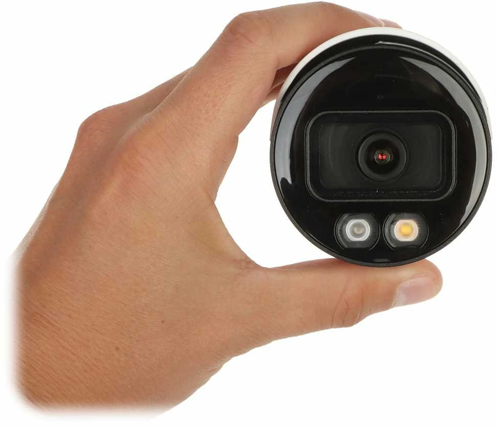 „Dahua Technology Co“ IP kamera, cilindras, 5MP, „STARLIGHT“, 1/2.7 colio, 2.8 mm, 111° F1.6, 25 kadrai per sekundę, IR+LED, 30 m, WDR, IVS, IP67, mikrofonas