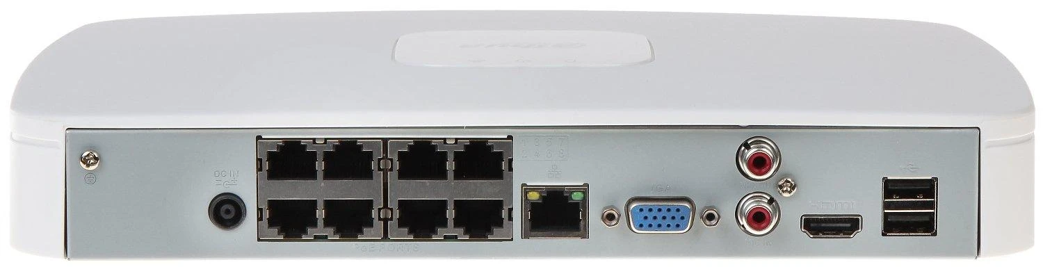 Dahua IP įrašymo įrenginys 8 kam., 4K 8MP, 1HDD, 8 PoE, 80Mbps, H.265/H.264, IVS