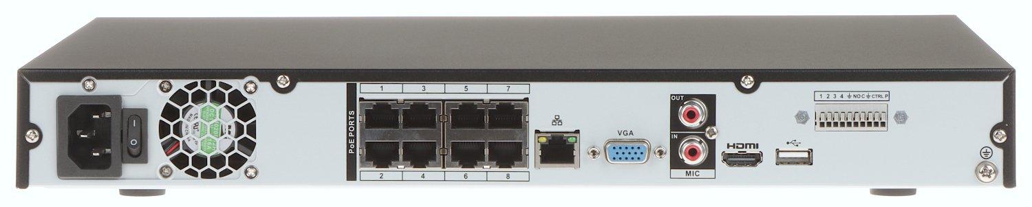 Dahua IP įrašymo įrenginys 8kam. 4K 8MP, 2HDD, IVS, H.265, 8 PoE sąsajos, 200Mbps