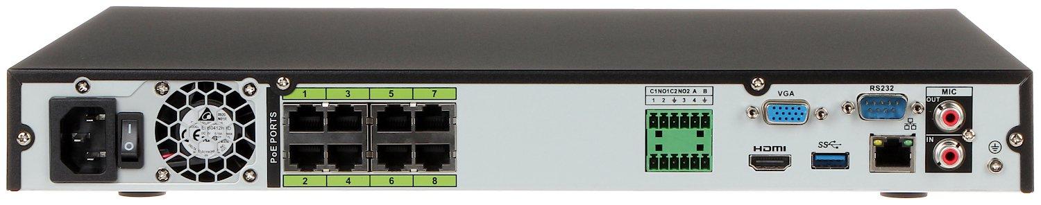 Dahua IP įrašymo įrenginys 16kam.16MP, IVS, AI, 8 PoE, 320Mbps, H.265+, veido atpažinimo funkcija