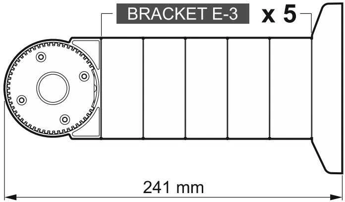 JUDĖJIMO JUTIKLIŲ MODULINĖS RANKENOS DISTANCINĖ PLOKŠTELĖ BRACKET-E-3-GY SATEL