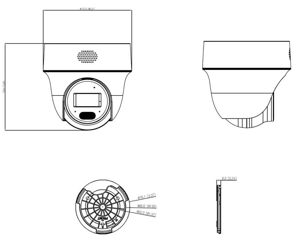 KAMERA IP ROTACINĖ VIDINĖ IPC-PT1439H-PV-0280B Smart Dual Light - 4 Mpx 2.8 mm DAHUA