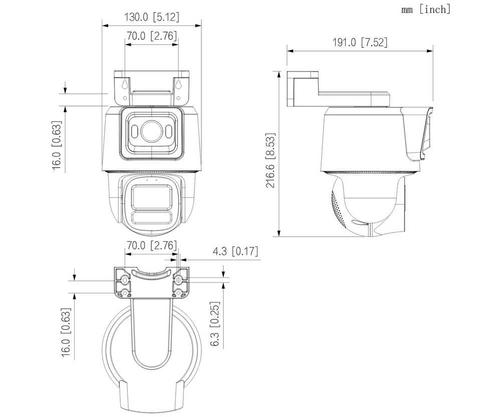 KAMERA PT IP ROTACINĖ VIDINĖ IPC-PTS2449C-4E3Z-S-PV-PRO WizColor Active Deterrence 2 Mpx, 4 Mpx DAHUA