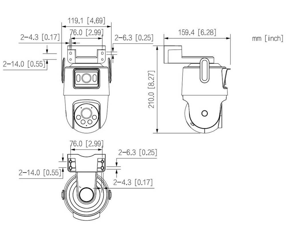 KAMERA PT IP ROTACINĖ VIDINĖ P3D-3F-PV-P-0280B/0600B-PRO Picoo Dual D1 Wi-Fi 6, WizColor - 3 Mpx 6 mm, 2.8 mm DAHUA