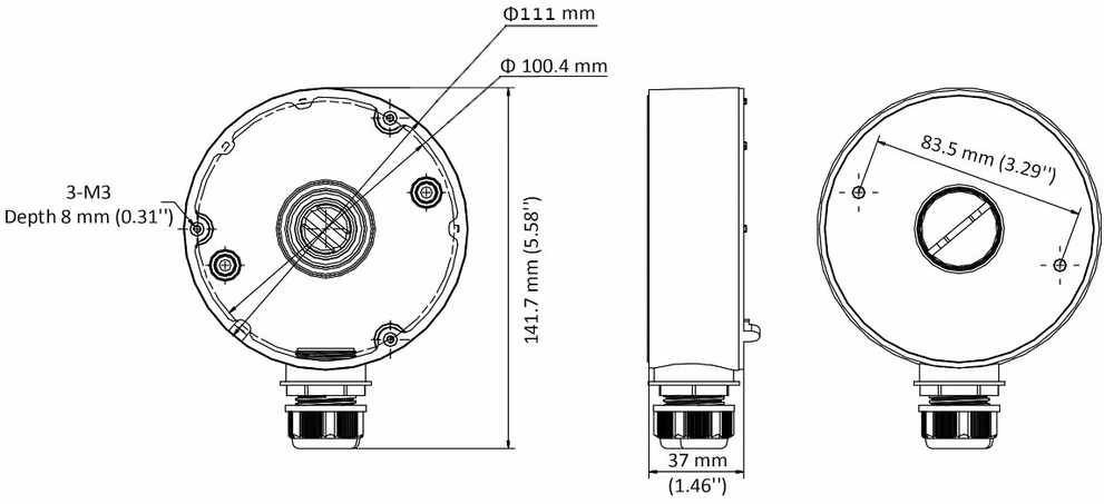 Montavimo bazė Hikvision DS-1280ZJ-DM18 (JUODA)
