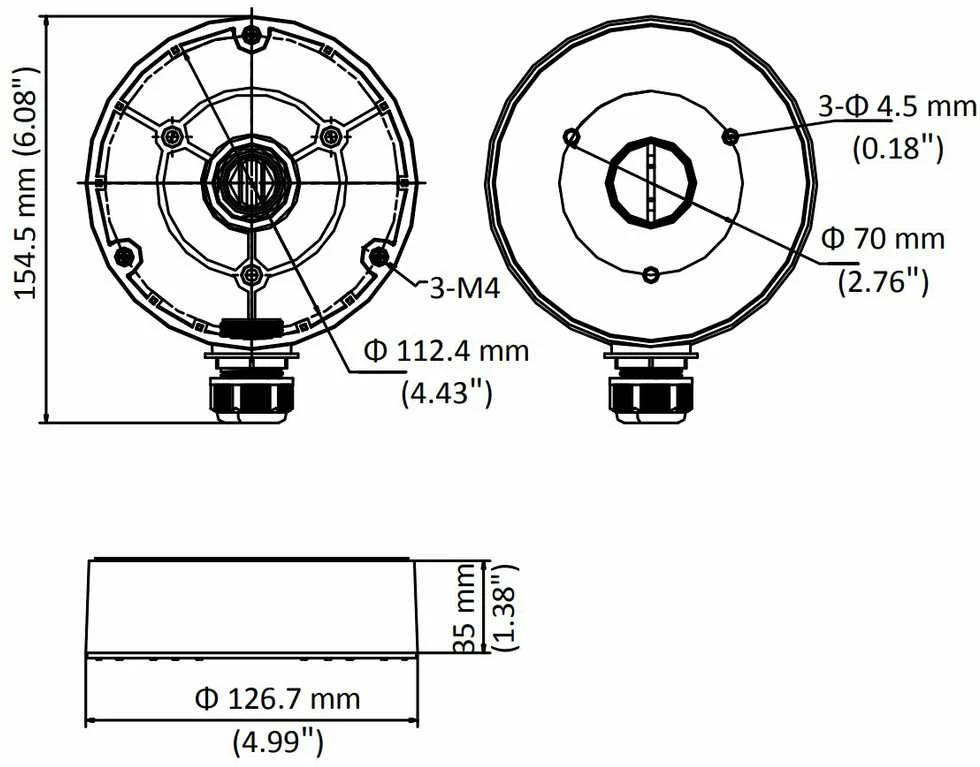 Montavimo bazė Hikvision DS-1280ZJ-DM8