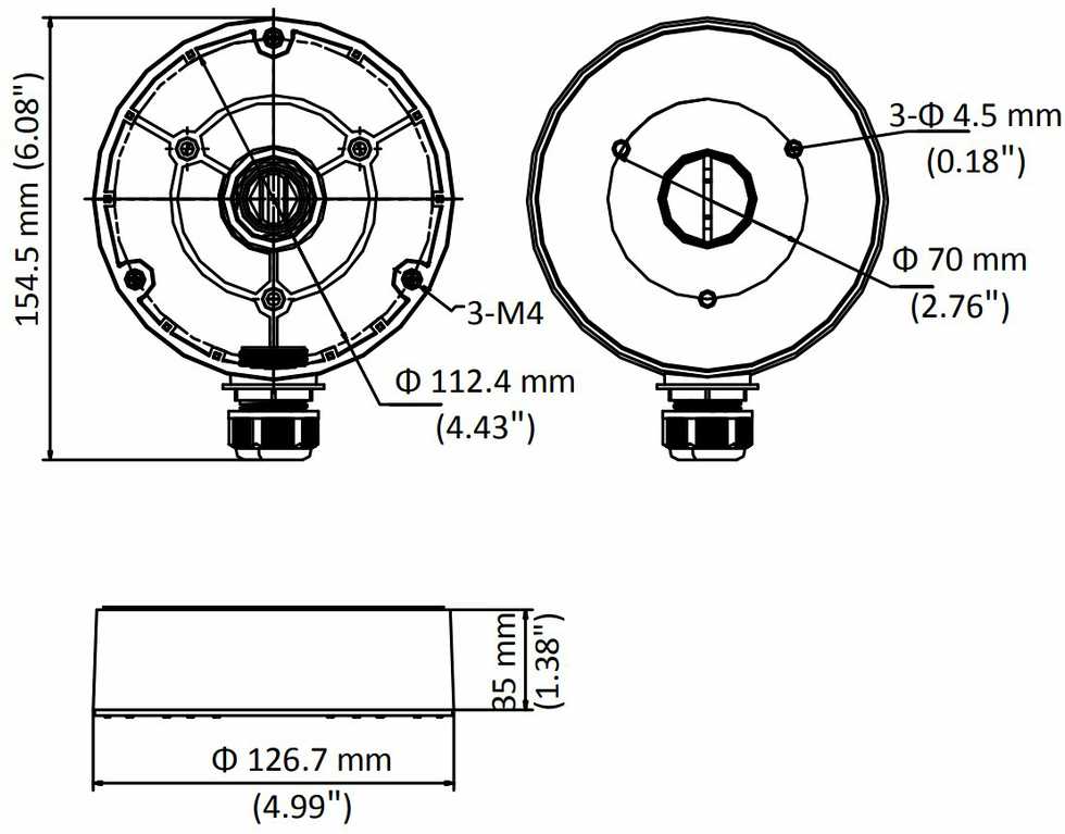 Montavimo bazė Hikvision DS-1280ZJ-DM8 (JUODA)