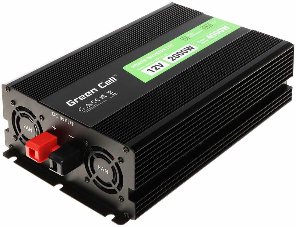Maitinimo inverteris Green Cell PowerInverter LCD 12V–230V, 2000W/4000W