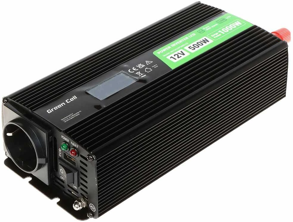 Green Cell Žalias Cell Automobilio maitinimo inverteris Žalias Cell® 12V–230V, 500W/1000W
