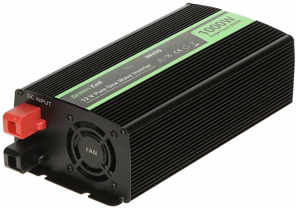 Green Cell Žalias Cell Inverteris 12V/230V 1000W/2000W Sinusinė išėjimo įtampa Žalias Cell