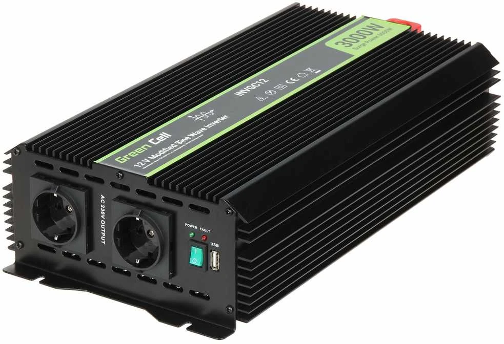Green Cell Žalias Cell Inverteris 12V/230V 3000W/6000W modifikuota išėjimo įtampa Žalias Cell