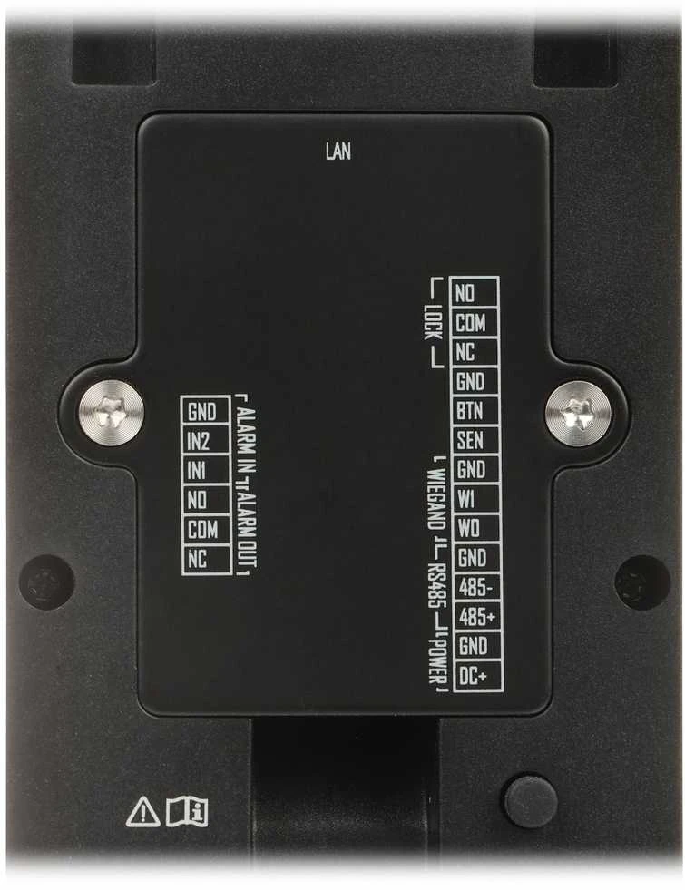 Hikvision DS-K1T805MBWX laidų pajungimo terminalai