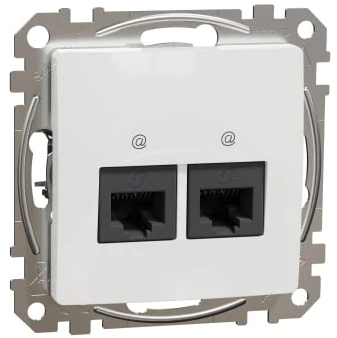 Kompiuterinis lizdas 2xRJ45 UTP cat.6 Schneider Electric Sedna Design SDD111462 (baltas)