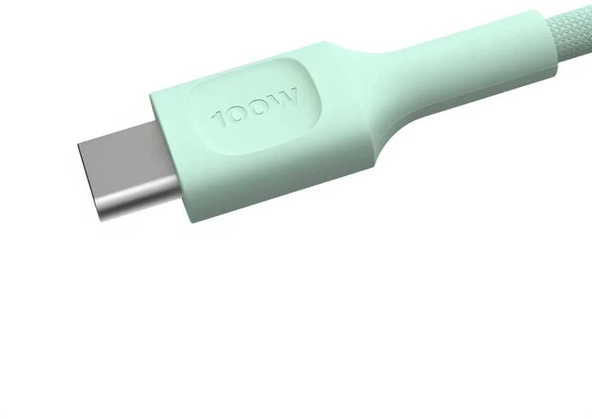 Green Cell Žalias Cell USB-C laidas 1.2 m 100 W Greencell PowerStream greito įkrovimo PD Mint Žalias