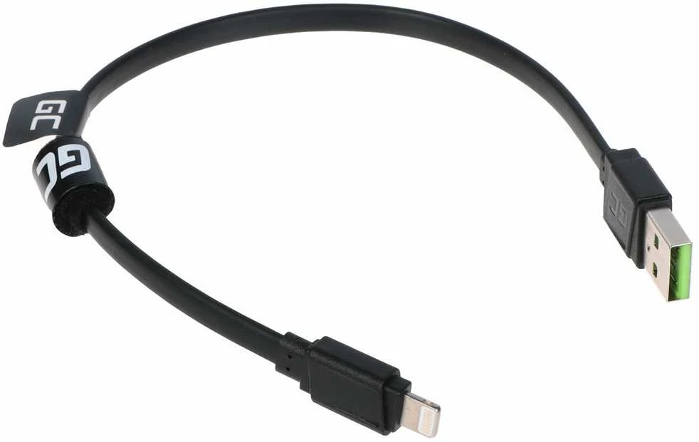 Green Cell Žalias Cell GREENCELL KABGC02 GCmatte Lightning Plokščias kabelis 25 cm su greitu įkrovimu Apple 2.4A