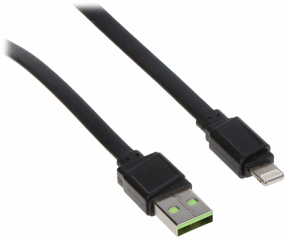 Žalias Cell GREENCELL KABGC02 GCmatte Lightning Plokščias kabelis 25 cm su greitu įkrovimu Apple 2.4A