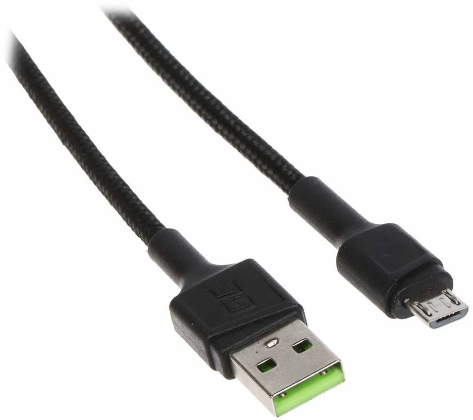 Green Cell Žalias Cell GREENCELL laidas GC PowerStream USB-A – Micro USB 120cm Ultra Charge QC 3.0