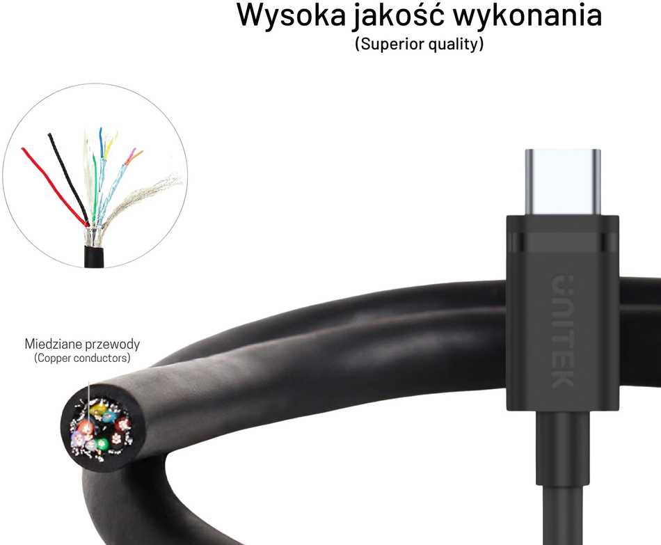 Unitek kabelis USB 3.1 tipo A - C tipo MM 0,5 m