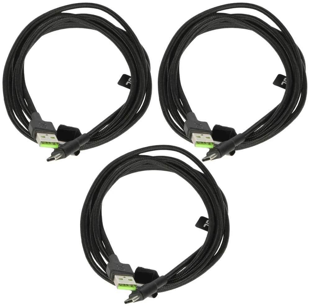 Green Cell Žalias Cell Žalias Cell USB-C kabelių komplektas 3x QC 3.0 2 m